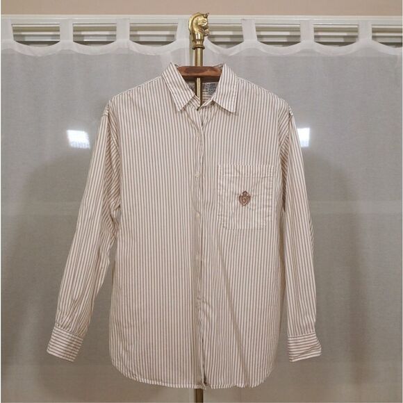 Vintage 90s Jaclyn Smith Gold Crest Blouse - Picture 1 of 6